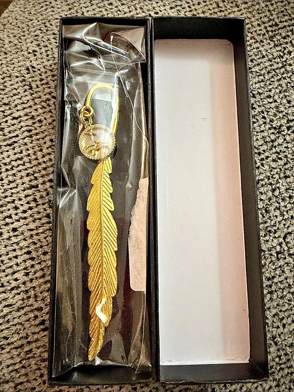 Gold Feather Keychain